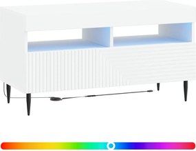 vidaXL Ντουλάπα LED Τηλεόρασης Λευκό Επεξεργασμένο Ξύλο
