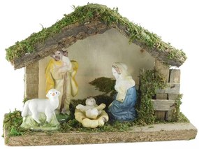 Χριστουγεννιάτικη Φάτνη Ξύλινη με 4 Φιγούρες 17xh12.5 cm 232220