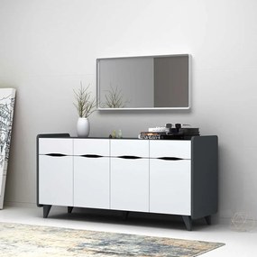 Μπουφές Sila 0192557 140x45x72cm White-Grey Μελαμίνη