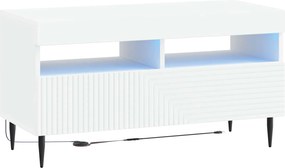 vidaXL Ντουλάπα LED Τηλεόρασης Λευκό Επεξεργασμένο Ξύλο
