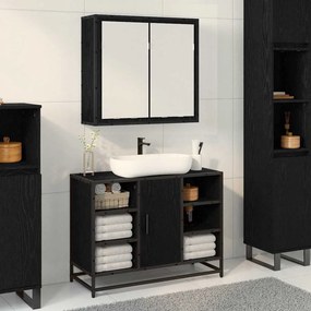 vidaXL Ράφι Τοίχου Μαύρη Οξυά 65 x 20 x 60 εκ
