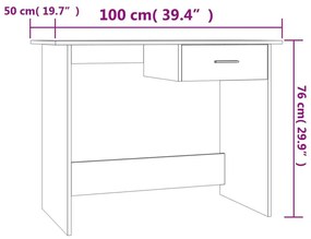 Γραφείο Γκρι Σκυροδέματος 100 x 50 x 76 εκ. από Μοριοσανίδα - Γκρι