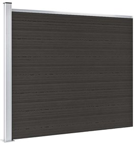 vidaXL Πάνελ Περίφραξης Μαύρο 175 x 146 εκ. από WPC