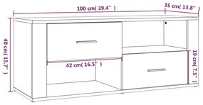 Έπιπλο Τηλεόρασης Λευκό 100 x 35 x 40 εκ. Επεξ. Ξύλο - Λευκό