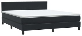 Κρεβάτι Boxspring με Στρώμα Μαύρο 180x210 εκ. Βελούδινο - Μαύρο