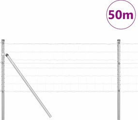 vidaXL Ευρωπαϊκή Στήριξη Φράχτη 50 x 0,4 μ Γαλβανισμένος Χάλυβας Ασημί