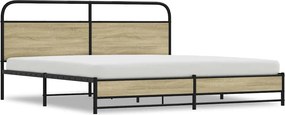 vidaXL Σκελετός Κρεβ. Χωρίς Στρώμα Sonoma Δρυς 180x200 εκ. Μεταλλικό