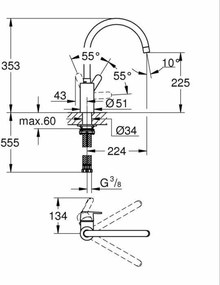 Kitchen Tap Grohe Get - 31494001 C σχήμα Μέταλλο