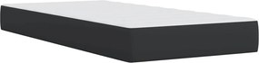 vidaXL Κρεβάτι Boxspring με Στρώμα Μαύρο 90x190εκ. από Συνθετικό Δέρμα