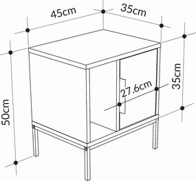 Κομοδίνο Sapphire Δρυς DUDRO 45x35x50