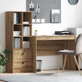 vidaXL Γραφείο με συρτάρι 2 pcs Artisan Oak