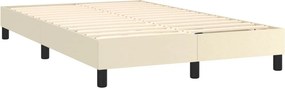 vidaXL Κρεβάτι Boxspring με Στρώμα &amp; LED Κρεμ 120x200 εκ. Συνθ. Δέρμα