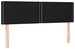 vidaXL Κρεβάτι Boxspring με Στρώμα &amp; LED Μαύρο 140x190 εκ. Υφασμάτινο