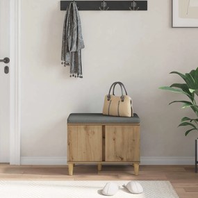 vidaXL Παγκάκι Χαλωρίου με μαξιλάρι Τεχνίτικη Δρυς 60 x 38 x 46 εκ