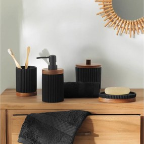 ΑΞΕΣΟΥΆΡ ΜΠΆΝΙΟΥ SOAP HOLDER PLAIN POLYRESIN ACACIA NIAGARA NOIR DO