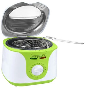 Φριτέζα Voltz V51980A, 2 λίτρα, 1300W, 80-190 C, αντικολλητική φριτέζα, λευκό / πράσινο