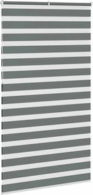 vidaXL Ζέβρα τυφλή Σκούρο Γκρι Πλάτος υφάσματος 130,9 εκ. Πολυεστέρας