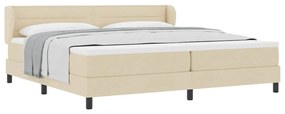 vidaXL Κρεβάτι box spring με στρώμα με στρώμα Κρεμ 200 x 200 cm ύφασμα