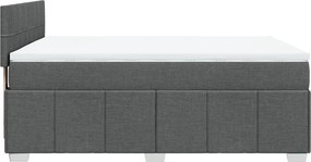 vidaXL Κρεβάτι Boxspring με Στρώμα Σκούρο Γκρι 160x200 εκ Υφασμάτινο
