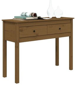 vidaXL Τραπέζι κονσόλα Καφέ μελί 100x35x75 εκ. Μασίφ Ξύλο Πεύκου