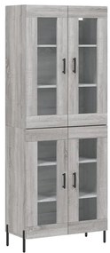 vidaXL Ντουλάπι Γκρι Sonoma 69,5 x 34 x 180 εκ. Επεξεργασμένο Ξύλο