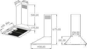 Karag CTW 10 Inox 60 - Επιτοιχη Καμιναδα Κουζινας 60 εκ.