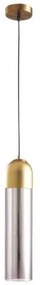 Κρεμαστό Φωτιστικό Οροφής Γυαλί H30 Φ10 Eurolamp-144-40010-Φιμέ/Smoke 144-40010