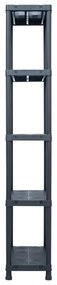 vidaXL Ραφιέρες 5 τεμ. Μαύρες 125 κ. 60 x 30 x 180 εκ. Πλαστικές
