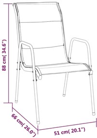 vidaXL Σετ Τραπεζαρίας Κήπου 7 Τεμαχίων Μαύρο από Ατσάλι &amp; Textilene