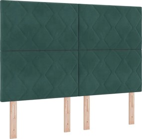 vidaXL LED κεφαλάρι Σκούρο Πράσινο 144 cm Τεχνητό Δέρμα