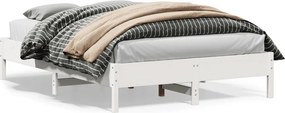 vidaXL Σκελετός Κρεβ. Χωρίς Στρώμα Λευκό 160x200 εκ Μασίφ Πεύκο