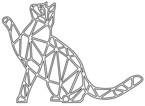 Intra απο ξύλο plywood 3mm-4mm πάχος - Στυλιζαρισμένα πολυγωνικά γεωμετρικά ζώα γάτας Δίασταση 30x30 cm Intraeaxys-eo205kl7