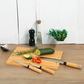 Ξύλο Κοπής &amp; Μαχαίρια (Σετ 4τμχ) F-V Bamboo Cutting 151484