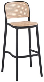 BAR STOOL  POLYPROPYLENE BLACK-BEIGE 41x53x103Hcm.