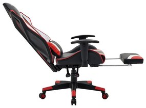 Καρέκλα Gaming D-01 Fylliana Λευκό/Μαύρο - Κόκκινο Τεχνόδερμα 53x47x127 εκ. 53x47x127 εκ.