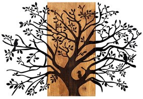 Διακοσμητικό Τοίχου Kavak 279ENZ1773 85x58cm Walnut-Black Wallity Μέταλλο,Ξύλο