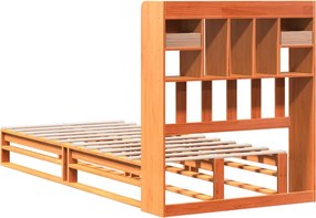 vidaXL Κρεβάτι Βιβλιοθήκη Χωρίς Στρώμα 75x190 εκ Μασίφ Ξύλο Πεύκου