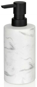 Δοχείο Κρεμοσάπουνου Marble LBTAH-BA68134 Φ7x18cm 250ml Black-White Andrea House κεραμικο