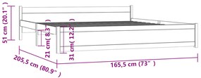 ΠΛΑΙΣΙΟ ΚΡΕΒΑΤΙΟΥ ΛΕΥΚΟ 160 X 200 ΕΚ. ΑΠΟ ΜΑΣΙΦ ΞΥΛΟ 815055