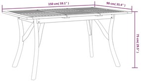 ΤΡΑΠΕΖΙ ΚΗΠΟΥ 150 X 90 X 75 ΕΚ. ΑΠΟ ΜΑΣΙΦ ΞΥΛΟ ΑΚΑΚΙΑΣ 363308