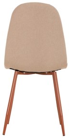 Καρέκλα LEONARDO Ύφασμα Μπέζ με Μεταλλικά πόδια 45x52x85εκ. 4αδα 45x52x85 εκ.