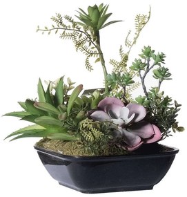 Τεχνητό Φυτό Σύνθεση Παχύφυτων 4360-6 18x18x19cm Green Supergreens Polyethylene