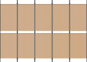 vidaXL 5-Panel Room Divider Μπεζ 250 x 180 cm Ύφασμα