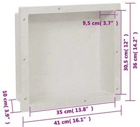 Ράφι Ντουζιέρας Λευκό Ματ 41 x 36 x 10 εκ. - Λευκό