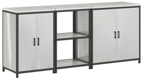vidaXL Σετ Αποθήκευσης Κουζίνας με ράφι Άλλο 3 pcs Ασημί 210 x 50 x 92 εκ