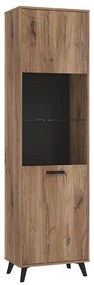 Single door Showcase Corvia 1K VS Flagstaf - Carbon 54x33x192 cm 54x33x192 εκ.