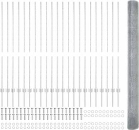 vidaXL Τεντώτο με στήριγμα Ασημί 1,4 x 50 m Ατσάλι