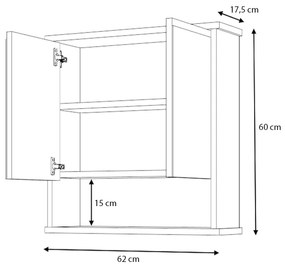 Καθρέπτης μπάνιου Delo Μegapap χρώμα λευκό 62x17,5x60εκ.