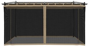 vidaXL Κιόσκι με Τοίχους από Δίχτυ Taupe 4x3 μ. από Ατσάλι