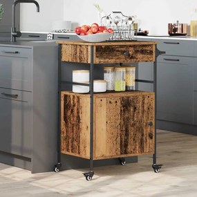 vidaXL Τροχοκάθισμα Κουζίνας Παλιό Ξύλο 56x43x89,5 εκ. Κατασκευασμένο Ξύλο